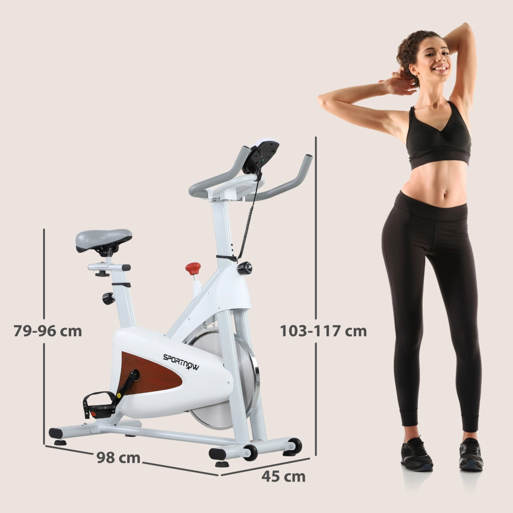 Bicicletta ellittica ¨C zephmum ¨C bianco con sella e resistenza regolabili, monitor LCD, supporto tablet