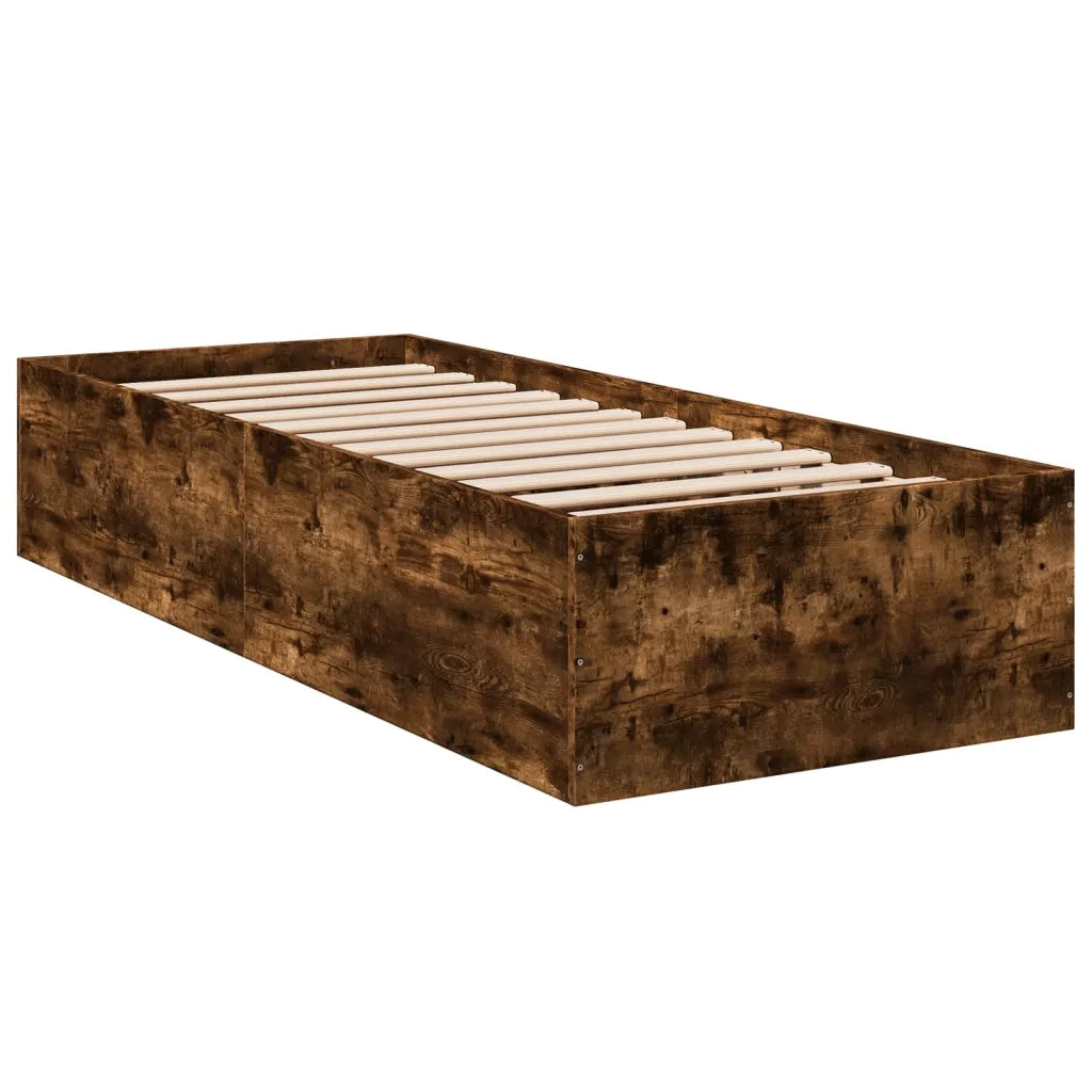 Giroletto-Struttura Letto Rovere Fumo 100x200 cm in Legno Multistrato 502202