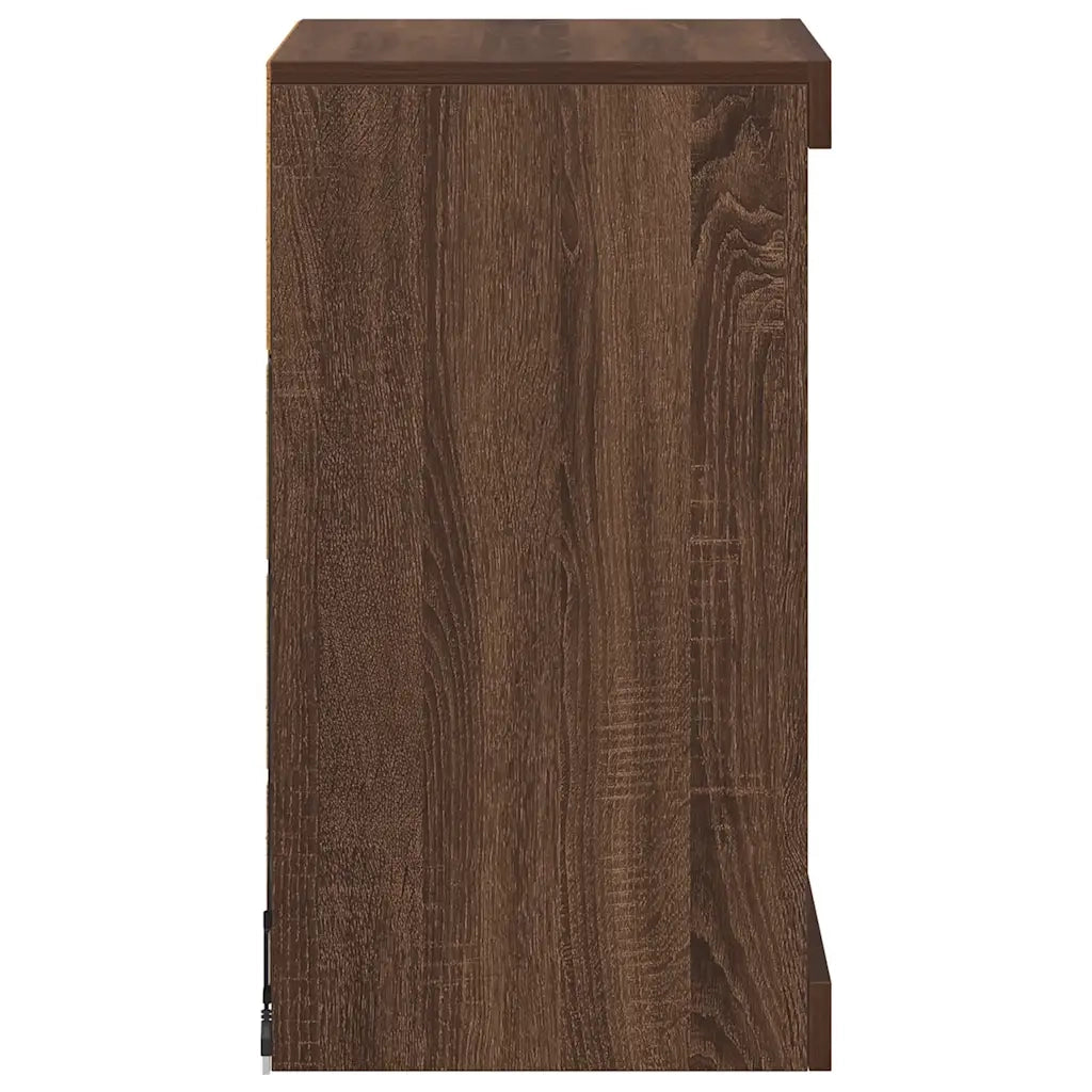 Credenza con Luci LED Rovere Marrone 41x37x67 cm 836727