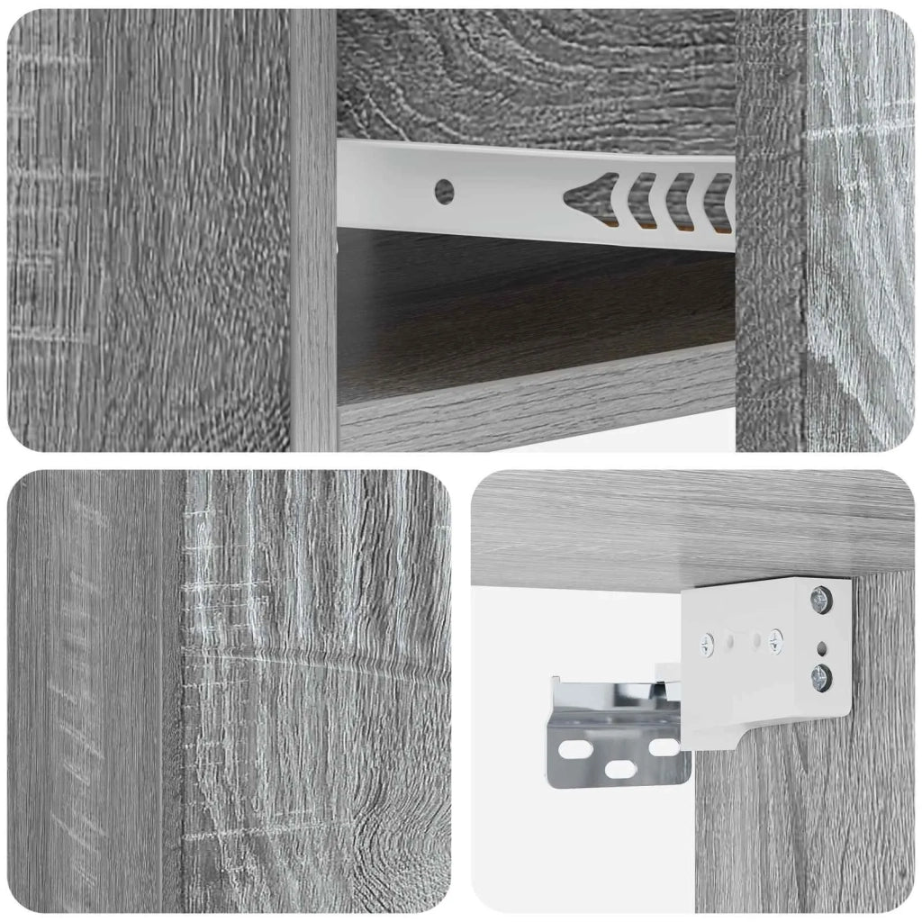 Mobiletto da notte a muro Grigio Sonoma 49 x 34,5 x 20 cm