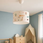 Lampada a Sospensione Rugby per Cameretta Paralume Bianco Design Giraffa lux.pro