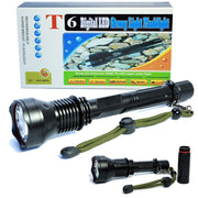 Trade Shop - Torcia Lampada Led Cree T6 Ricaricabile Tattica Impermeabile Con Prolunga Xmlt6 -