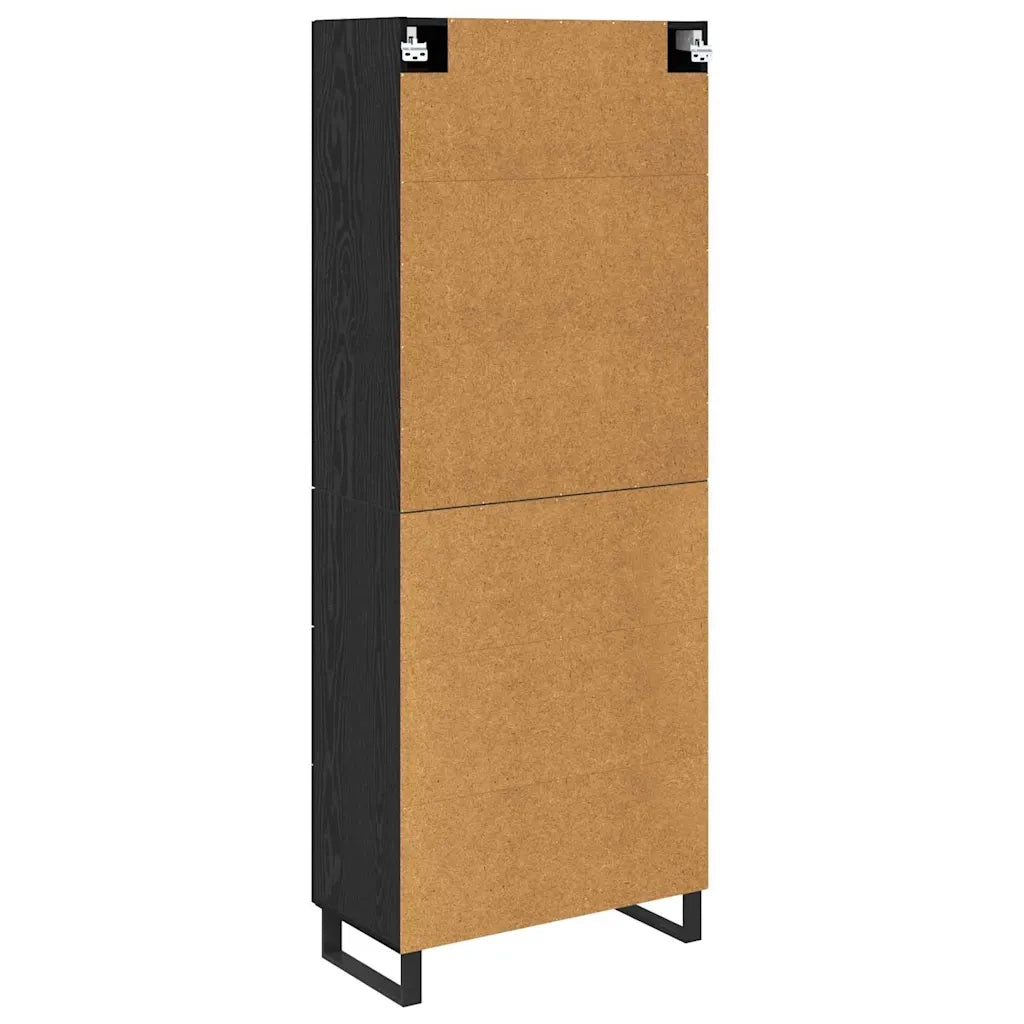 Credenza Rovere Nero 69,5 x 34 x 180 cm Legno multistrato 3416063