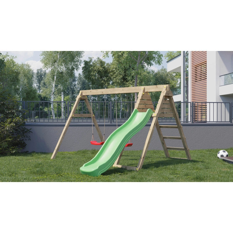 Portique & toboggan AzalÃ©e â€“ 1 toboggan + 2 balanÃ§oires