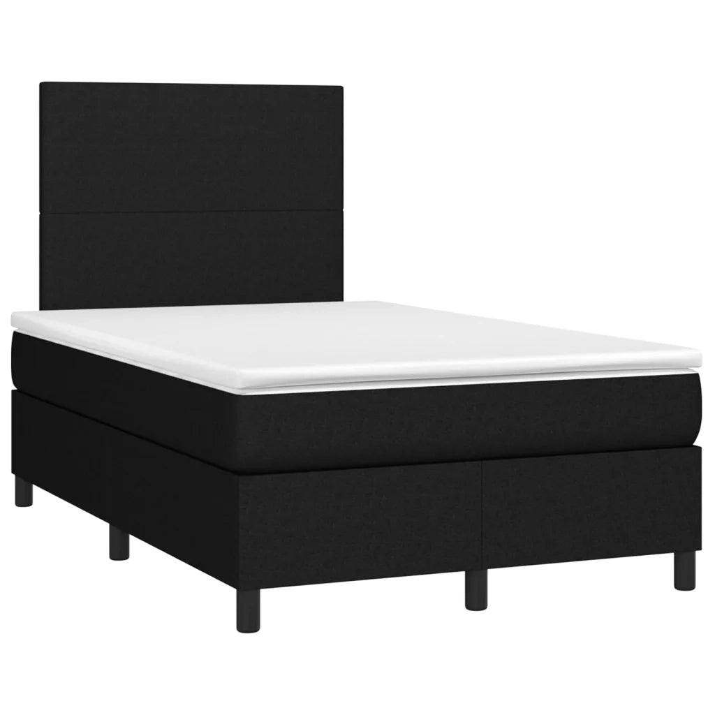 Letto a Molle con Materasso e LED Nero 120x200cm in Tessuto cod mxl 59153