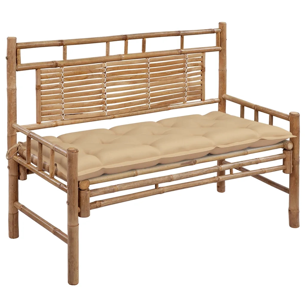 Panchina da Giardino con Cuscino 120 cm in BambÃ¹cod mxl 96512