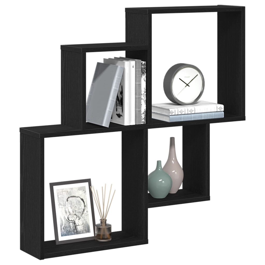 Armadio a muro  Nero Rovere 80x15x78,5 cm in legno ingegnerizzato