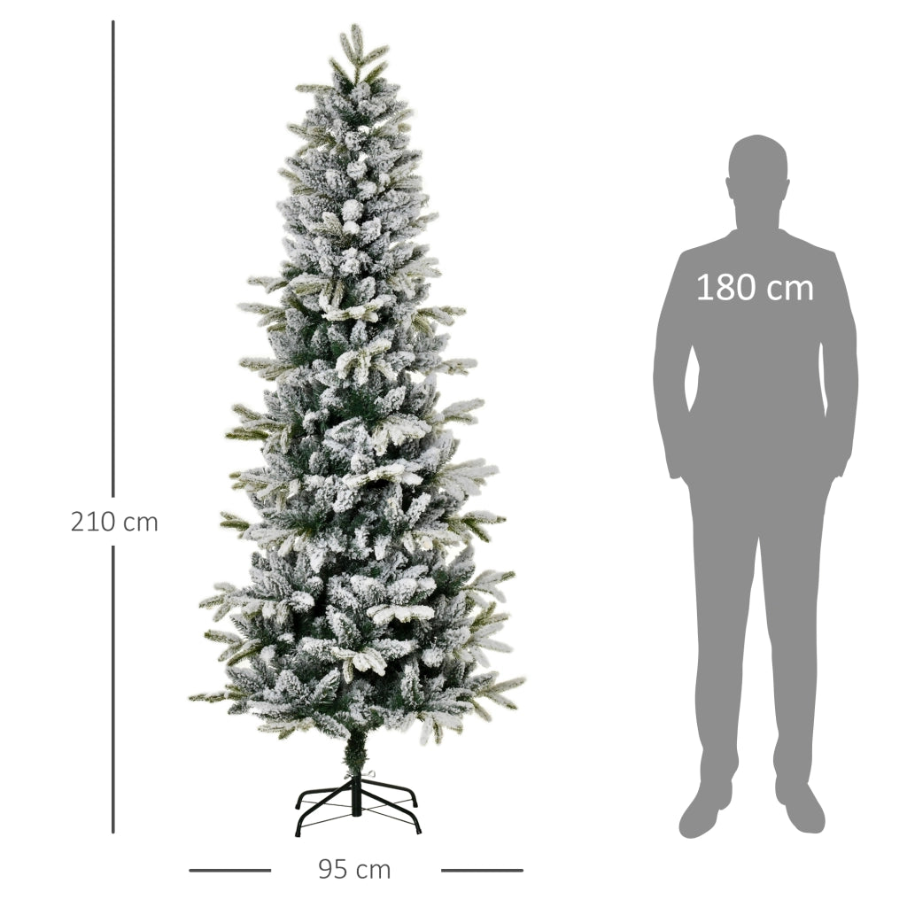 Albero di Natale Artificiale Nevado ¨C zephmum ¨C Verde Bianco 210 cm