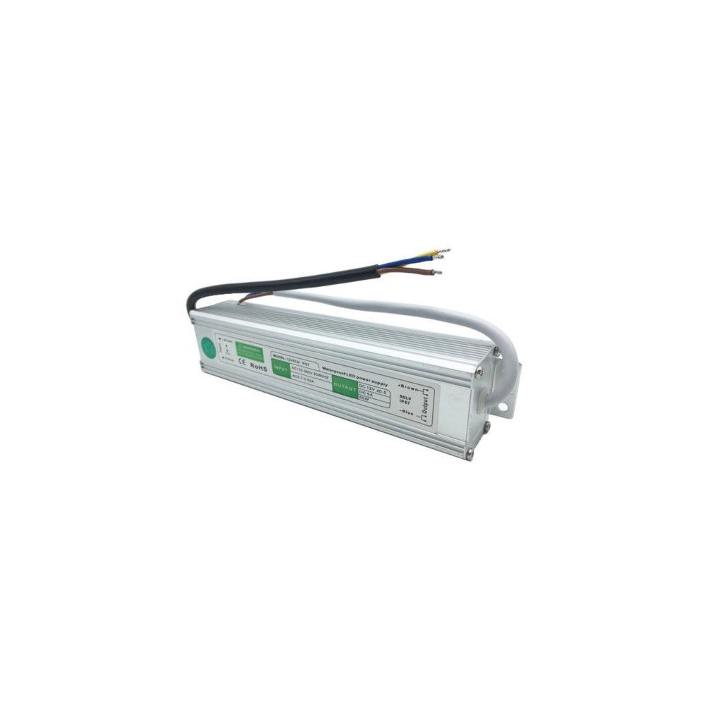 Trade Shop - Alimentatore Trasformatore Impermeabile 12v Ip67 Waterproof Striscia Led Switch -  60 Watt