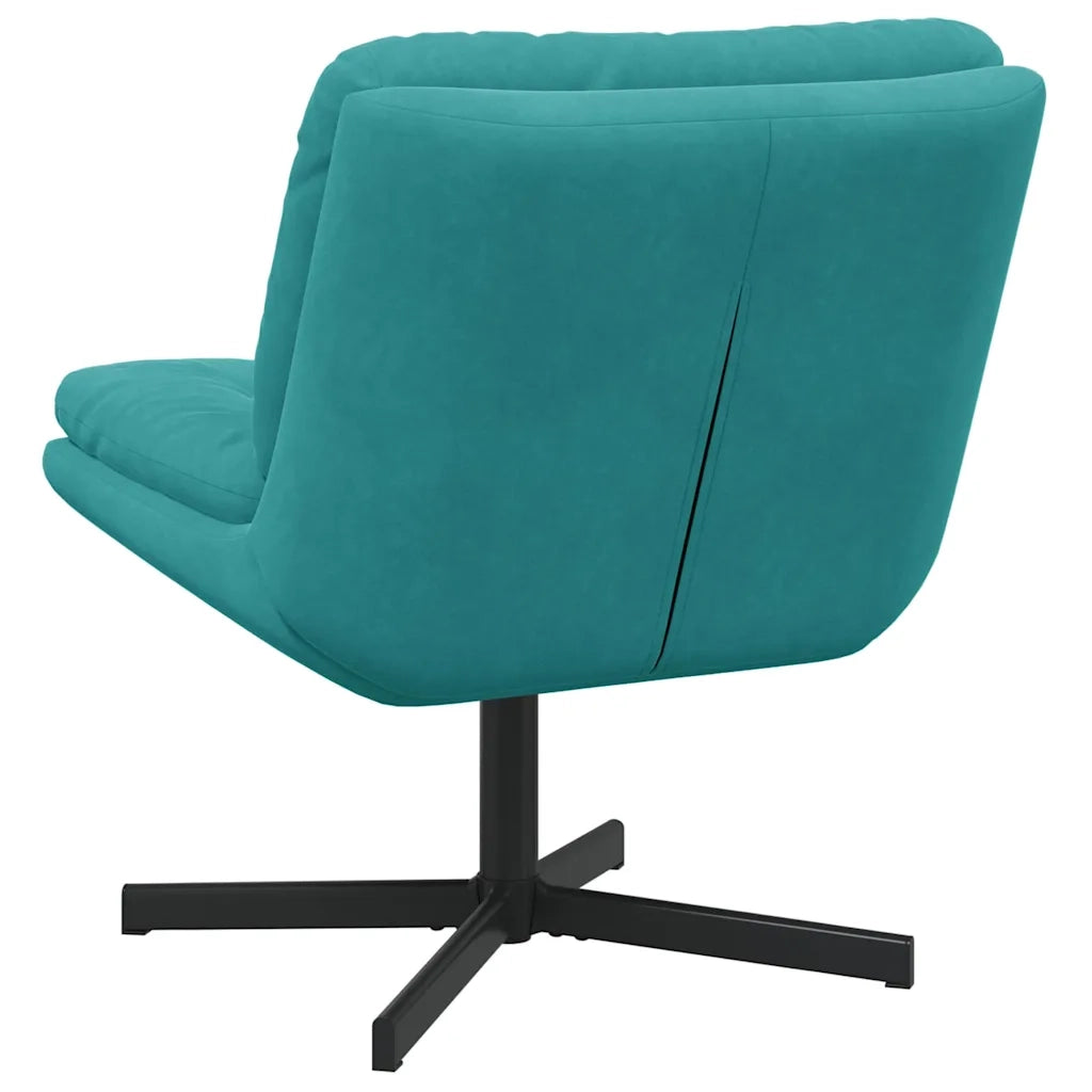 vidaXL Poltrona Relax con Base Girevole Altro Turchese 63 x 75 x 76 cm