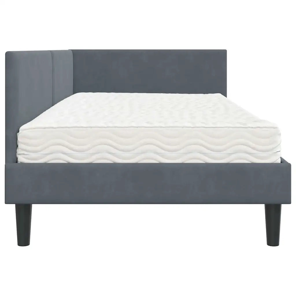 Struttura Letto Angolare con Materasso 2 pz-Giroletto con materasso Grigio Velluto 938460