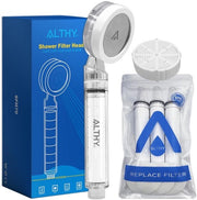 Douchekop con filtro, alta pressione, economia d'acqua, filtrazione 3-trappola - Rimuove polvere, ruggine, cloro e metalli pesanti - Cura la tua pelle e capelli (Contiene 1CS & 4PP cotone)