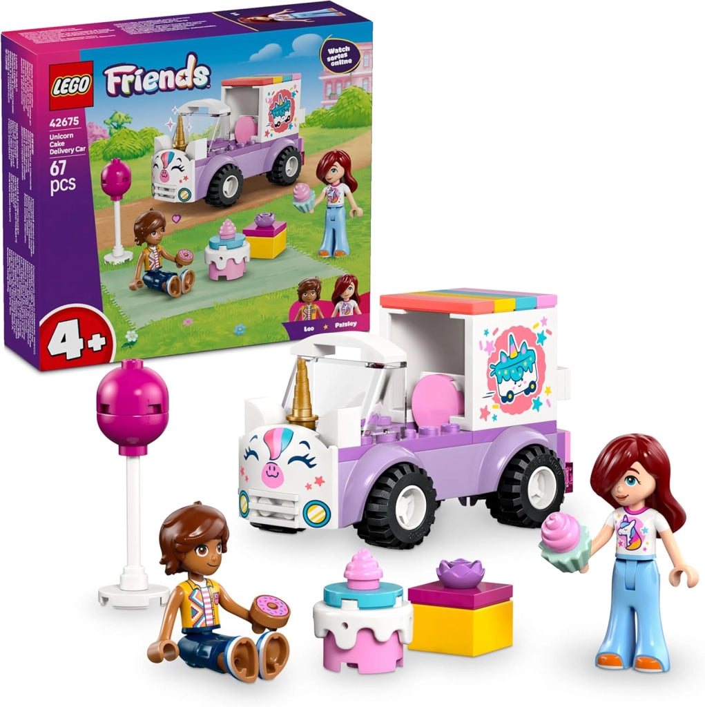 LEGO Friends Auto-Unicorno per la Consegna di Torte - Gioco Didattico per la Motricita Fine con 2 Mini Bamboline e Acces
