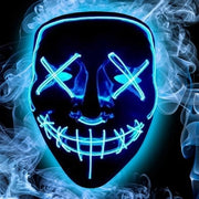 Maschera led per Halloween, luce facciale per adulti, 3 modi di lampeggiamento per carnevali, feste mascherate e festeggiamenti di costume