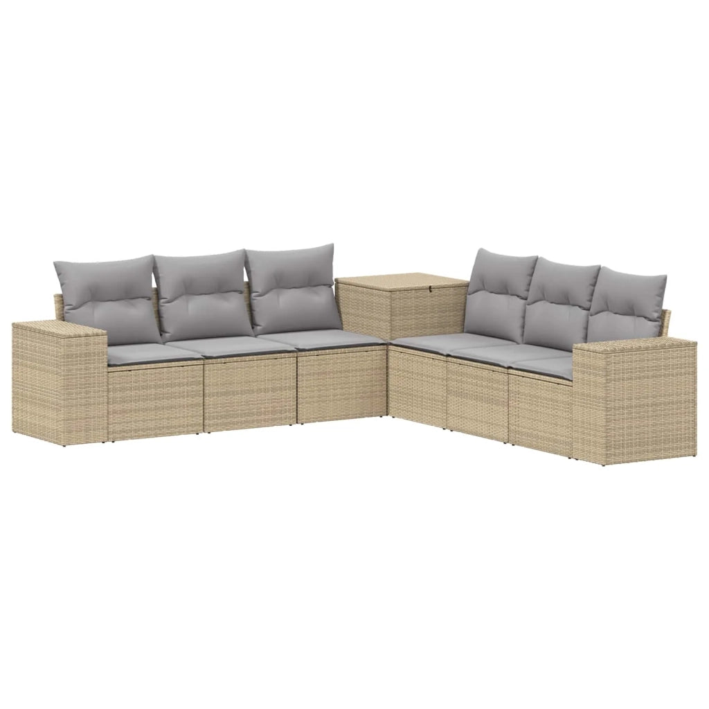 Set di divani 7 pz Beige e Grigio Chiaro 3448849