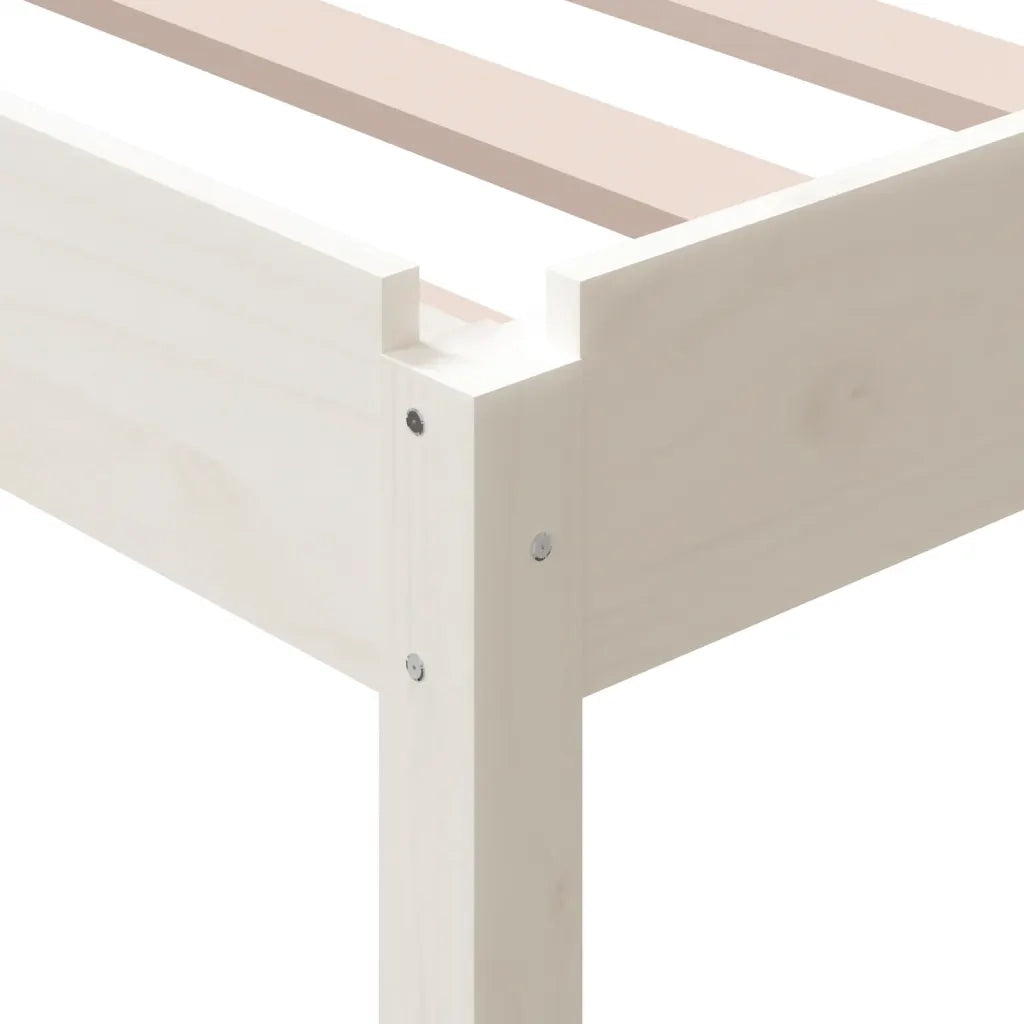 Letto singolo | Letto per adulti | Letto Impilabile Bianco 100x200cm in Legno Massello di Pino