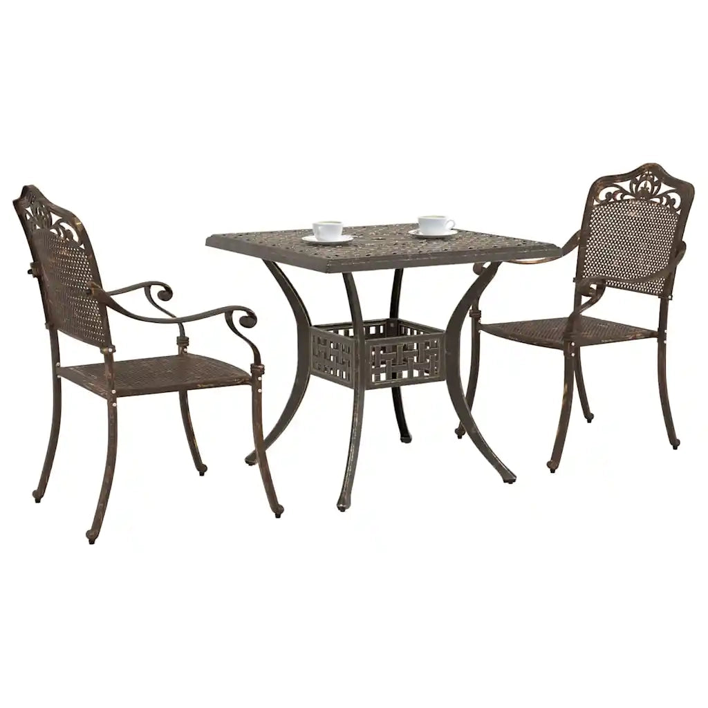 Set di Tavolo da Giardino 3 pcs Bronzo Alluminio pressofuso 3334740