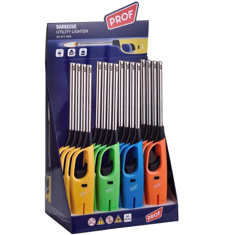 Trade Shop - Set 16 Accendigas Accendini Accendi Gas Accendifuoco Ricaricabile 27,1cm 40411643 -