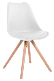 Sedia Toulouse in similpelle gambe tonde bianco,natura