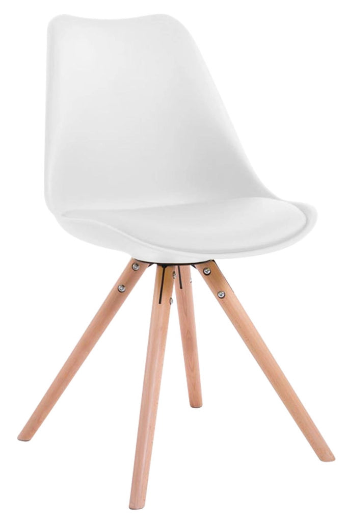 Sedia Toulouse in similpelle gambe tonde bianco,natura