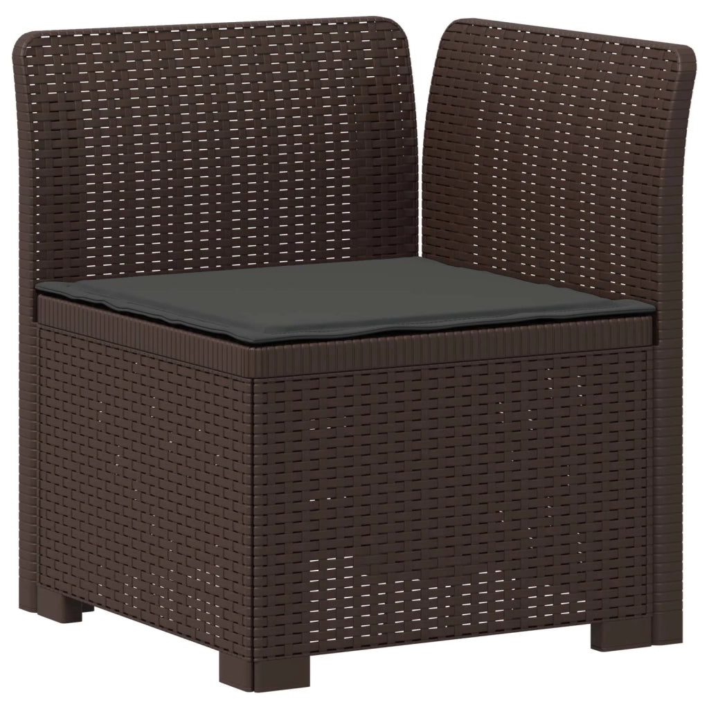 Divano da Giardino 5 Posti con Cuscini Stile Rattan PP Marrone 3444039