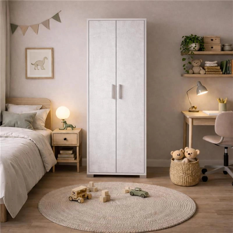ARMADI DA ARREDO CON 2 ANTE DIMENSIONI 199X71X41 CM COLORE OSSIDO BIANCO