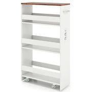 Carrello portaoggetti sottile 47,5 x 20 x 80,5 cm 4 ripiani con stazione di ricarica design bar legno ingegnerizzato 20_0018113