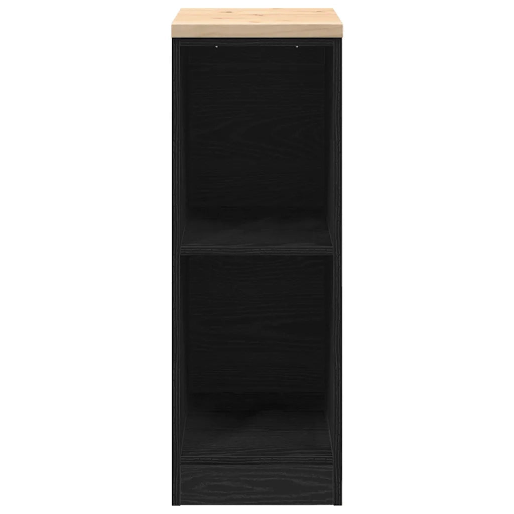 Armadietto da Garage Nero 30x51x85 cm in Legno Massello di Pino CFW7708751