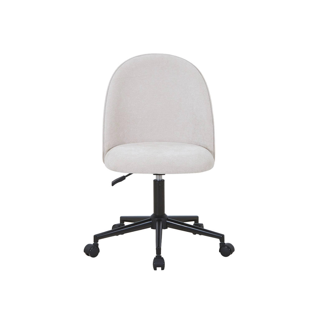 Sedia da ufficio con rotelle in tessuto, beige