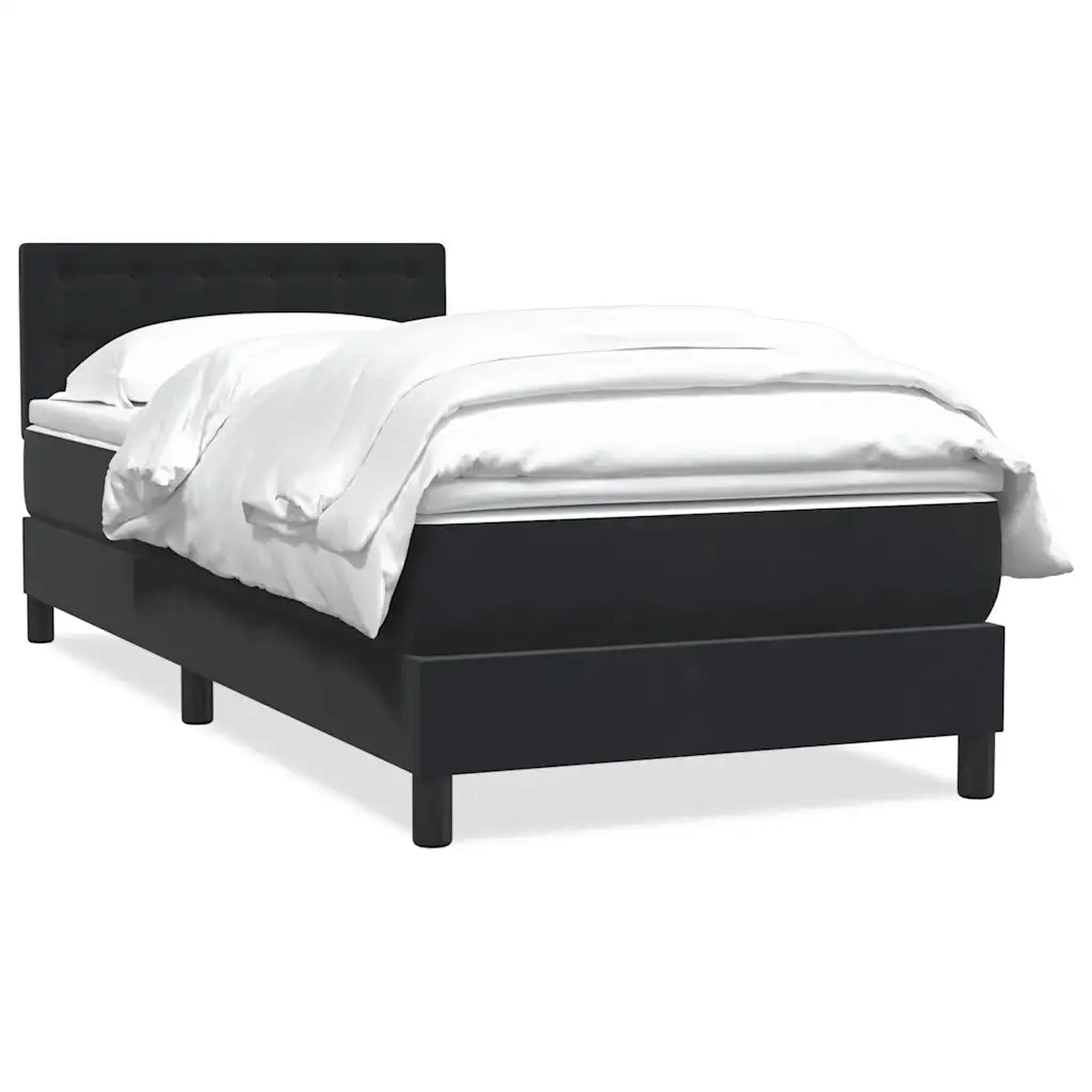 Giroletto a Molle con Materasso Nero 90x210 cm in Velluto 3316577