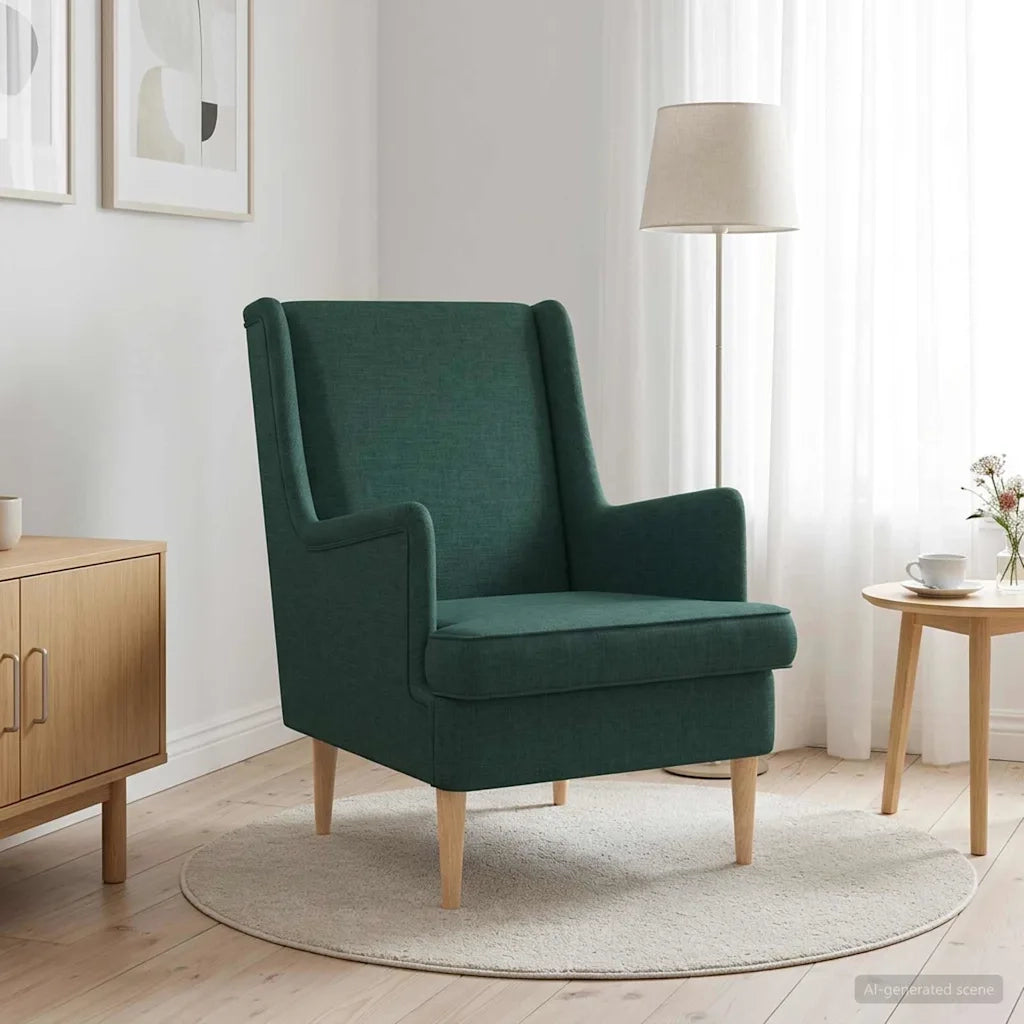 Divano Sedia-Poltrona Verde Scuro Tessuto 647678