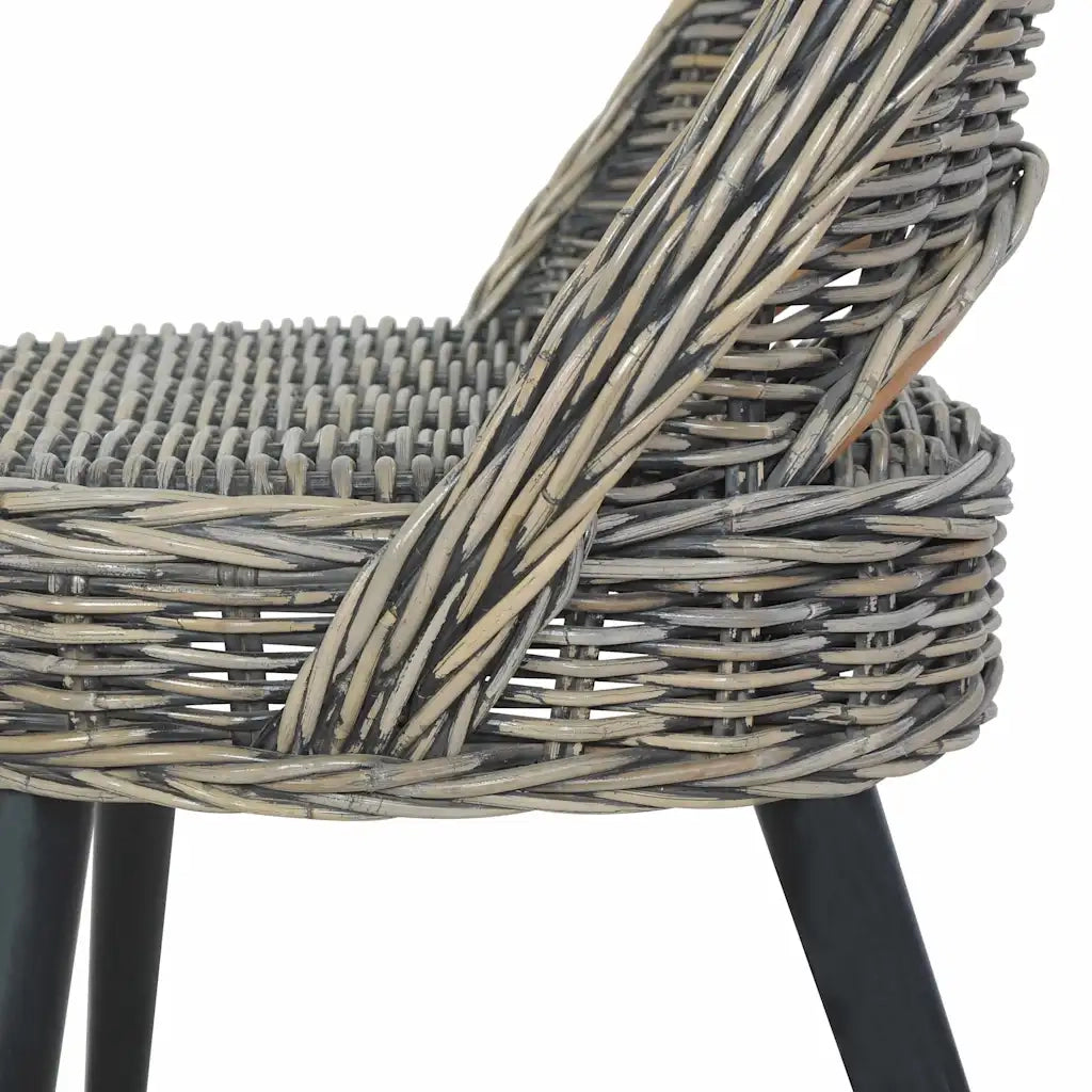 Poltrona-Divano Sedia-Poltroncina in Rattan Kubu Nero