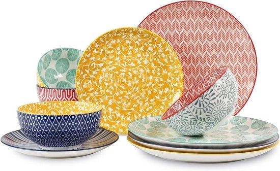 Servizio da tavola premium 12 pezzi per 4 persone - piatti da dessert, piatti da salata, piatti da dessert e piatti da colazione - diversi colori 

Modello: 
Dimensioni: 
Peso: 
Materiali: 
Compatibilità: 
Garanzia:
