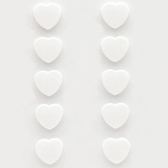 Magnetici per lavagne, 10 pezzi Magnetici forti per frigorifero Magnetici per frigorifero Minimagnetici Magnetici piccoli Magnetici forti per lavagna Magnetici per lavagna da scuola Puntaspilli (cuore, bianco)