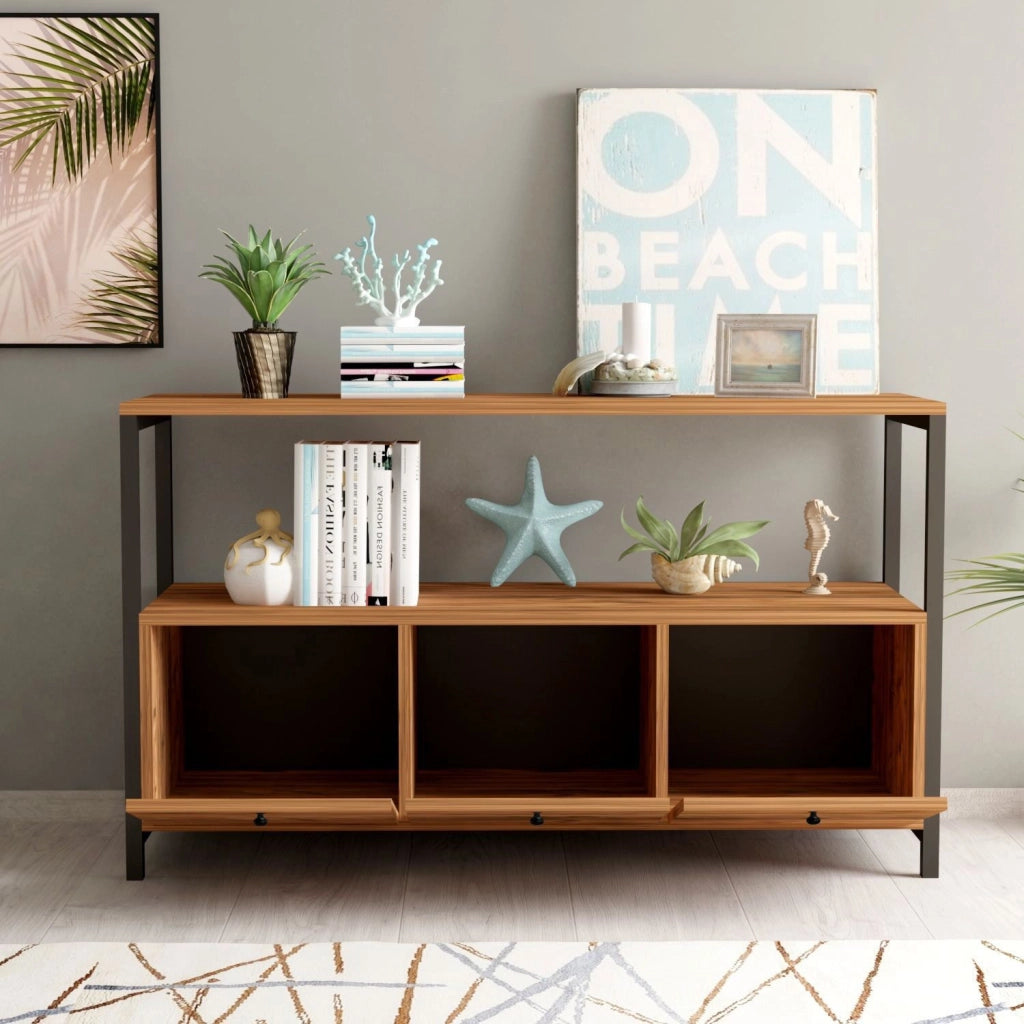 Credenza in legno "Nero" - 120 x 30 x 75 cm - Pino nero Atlantic