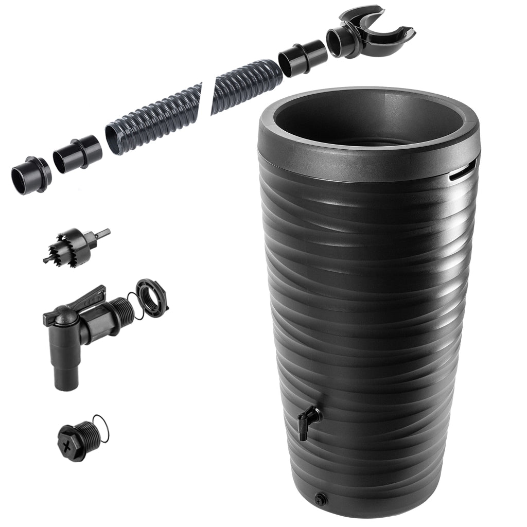 Serbatoio per acqua piovana KADAX da 240 litri, contenitore per acqua con rubinetto e grande recipiente.
