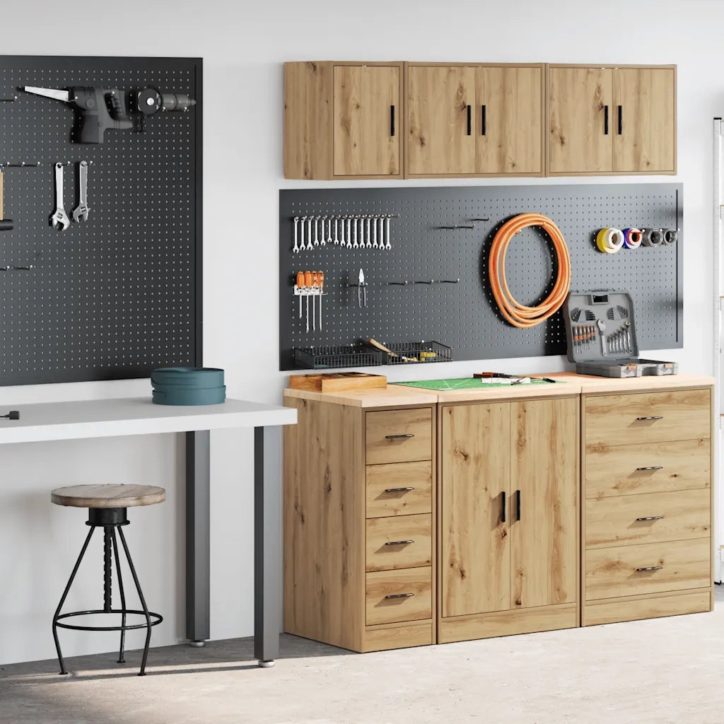 Armadi da Garage 2 pz Rovere Artigianale in Legno Multistrato CFW4459521