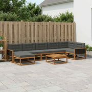 Set di divani da esterno con cuscino 8 pcs Naturale e Antracite