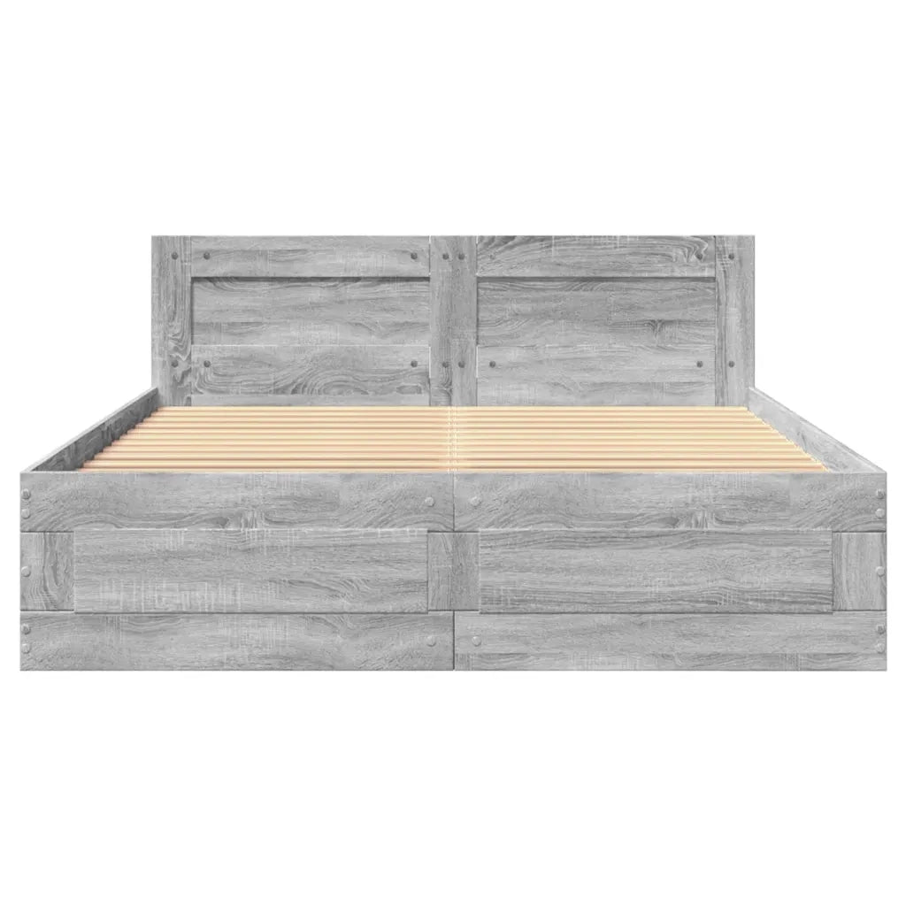 Giroletto Testiera Grigio Sonoma 120x200 cm Legno Multistrato