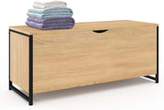 Detroit baúl 100 cm Madera y Negro diseño Industrial