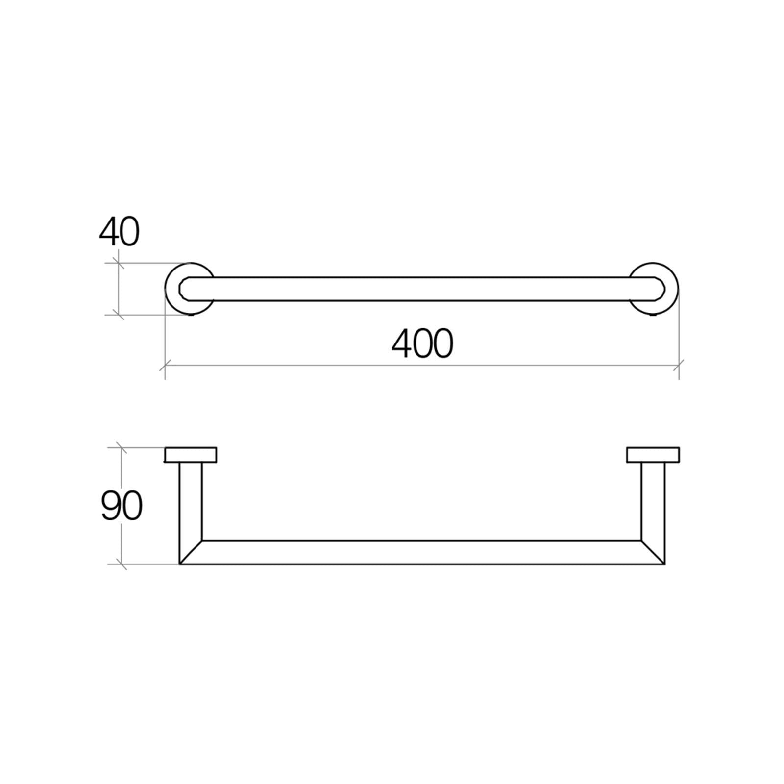 Lineabeta - Porta asciugamani Baketo in ottone cromato L.40 cm