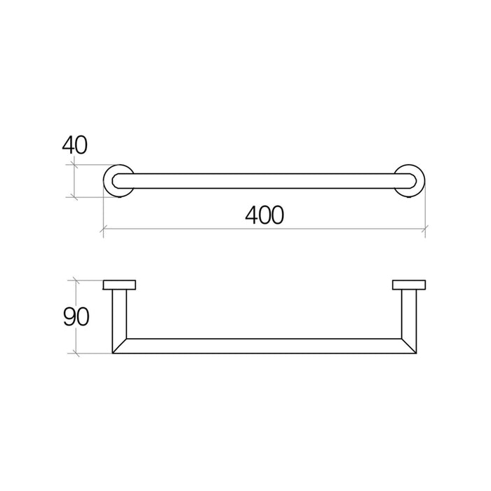Lineabeta - Porta asciugamani Baketo in ottone cromato L.40 cm