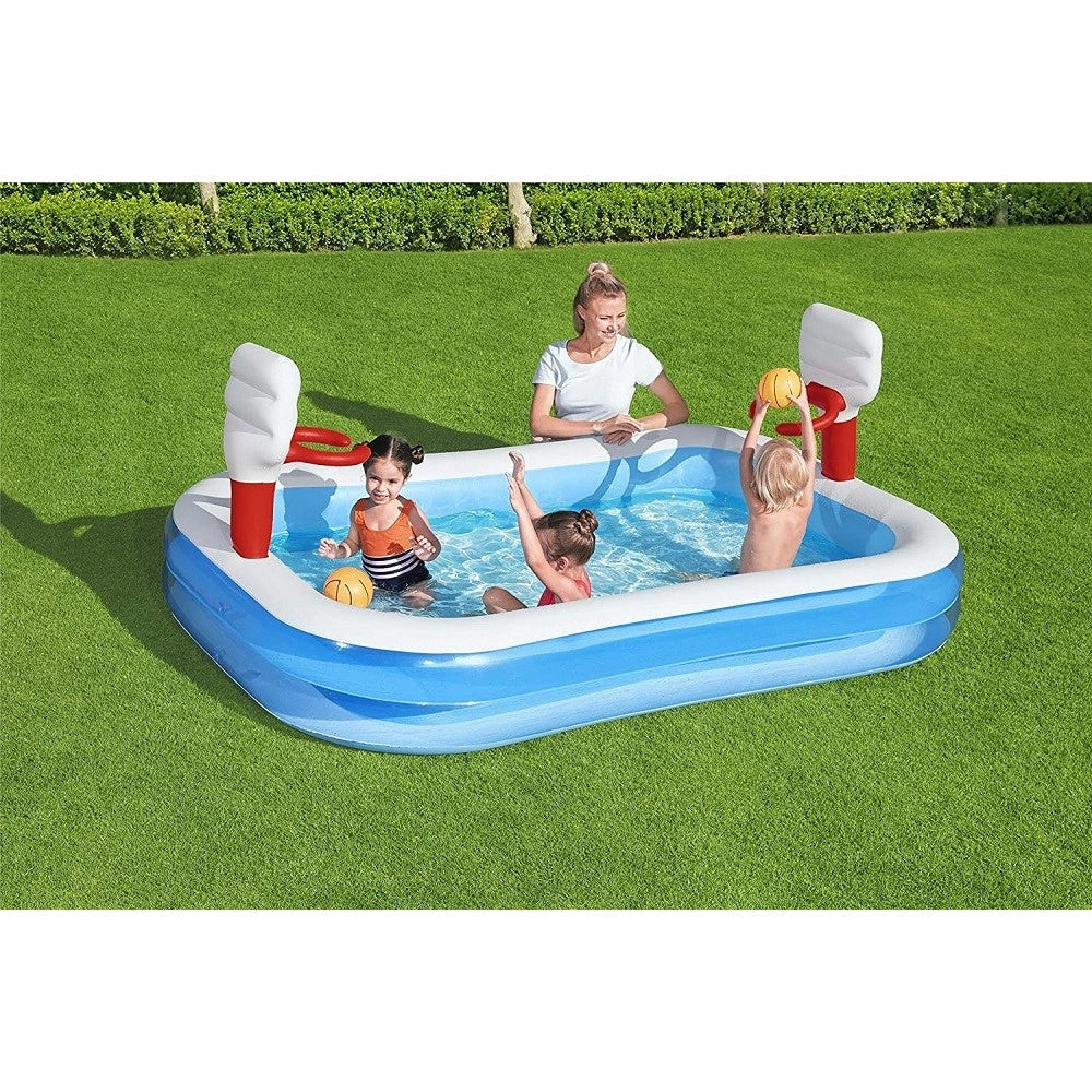 Trade Shop - Piscina Gonfiabile Per Bambini 3 Anni+ Gioco Pallacanestro Basket Giardino 54122 -