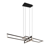 Lampada a sospensione triplo rettangolo, metallo, nero, L 110 cm, Salinas