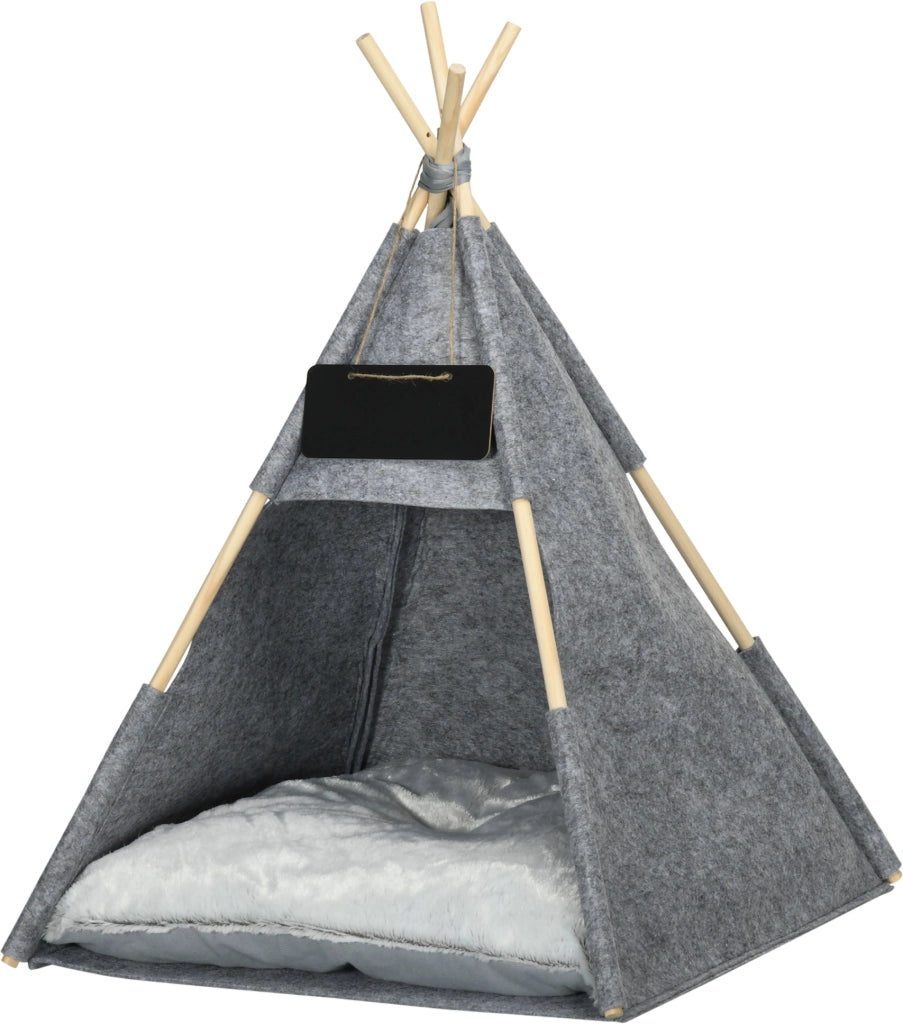 Casetta per Gatti e Cani con Cuscino Morbido ¨C zephmum ¨C Grigio 58x58x80 cm