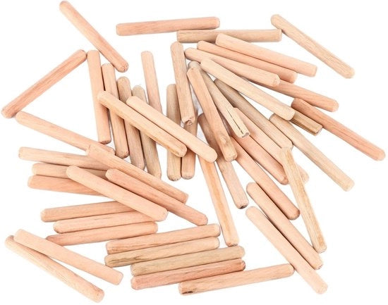 Paspenni in legno per mobili - M6 * 50 - 50 pezzi - Forti e affidabili - Adatti per mobili - Passepartout in legno trattato