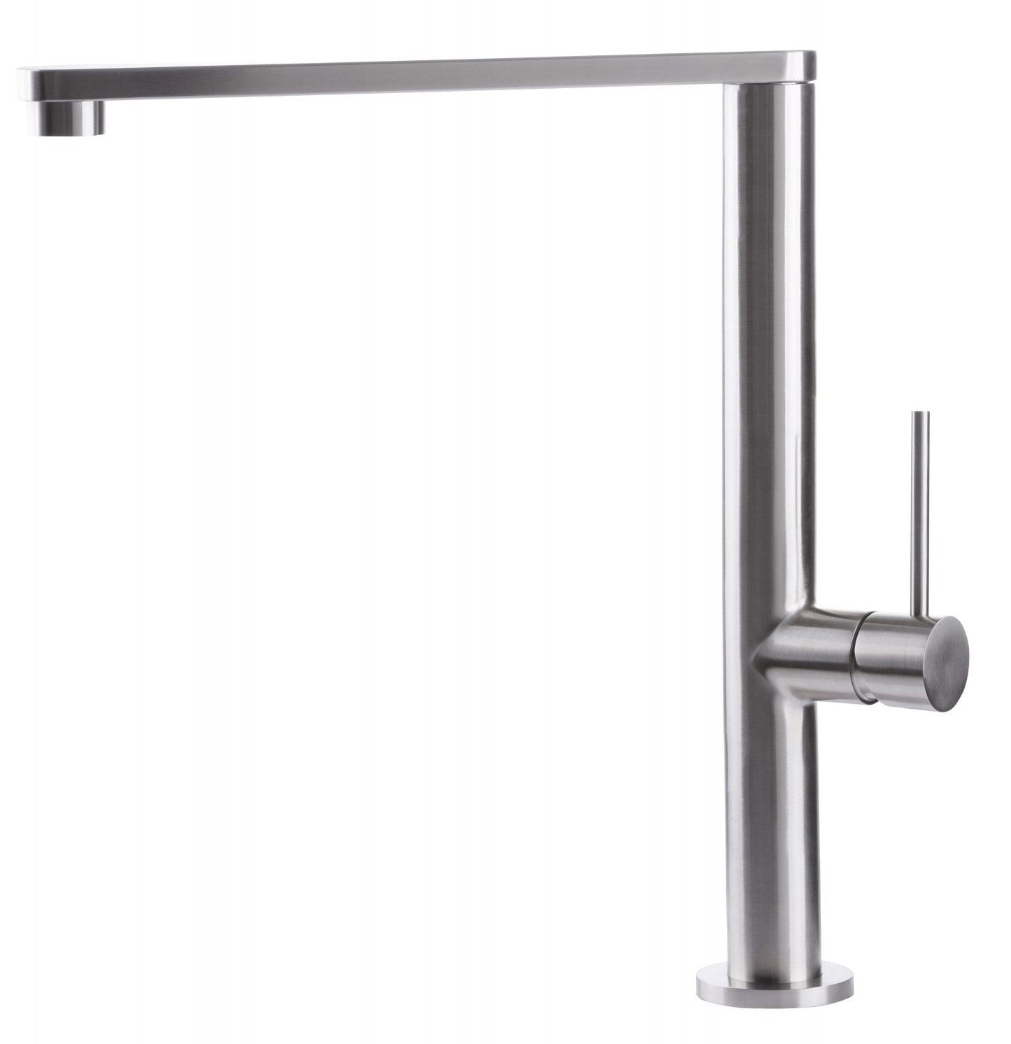 Rubinetto Cucina Miscelatore Monocomando Lavello Canna Piatta in Acciaio Inox River