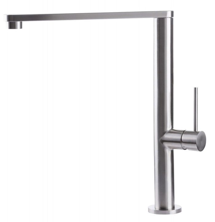 Rubinetto Cucina Miscelatore Monocomando Lavello Canna Piatta in Acciaio Inox River