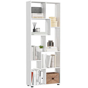 Libreria design zig zag moderno ¨C zephmum ¨C bianco truciolato 70x24x178