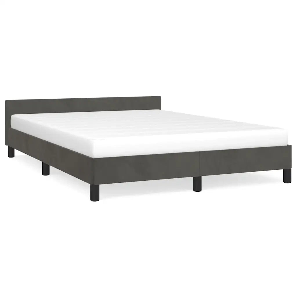 Giroletto senza Materasso Grigio Scuro 140x190 cm Velluto 347568